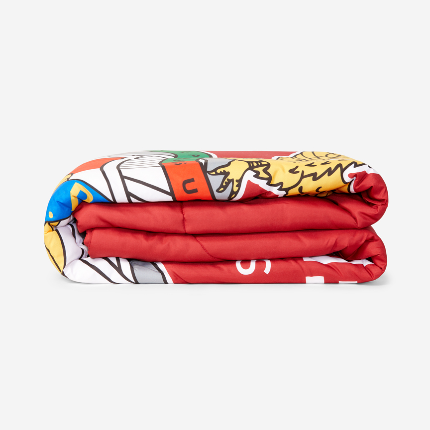 Edredón Rojo para Cama Individual con Emblema del Sport Lisboa e Benfica