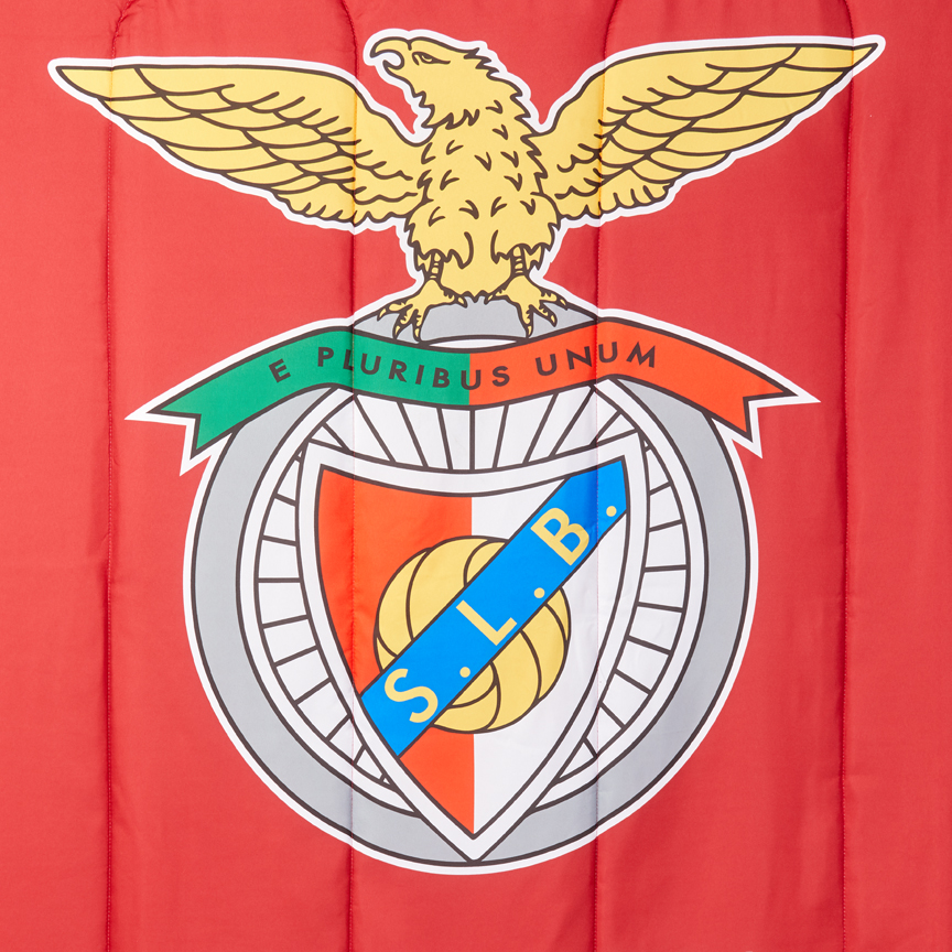 Edredón Rojo para Cama Individual con Emblema del Sport Lisboa e Benfica