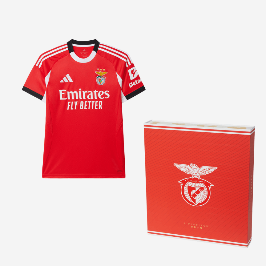 Coffret Maillot Domicile SL Benfica 2025-2026 et Boîte E Pluribus Unum